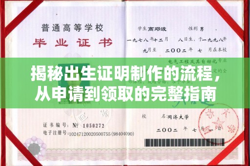 昌吉揭秘出生证明制作的流程，从申请到领取的完整指南