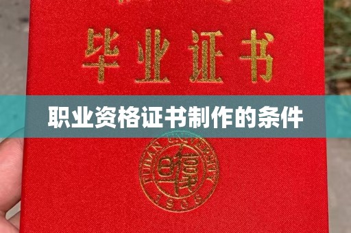 昌吉职业资格证书制作的条件